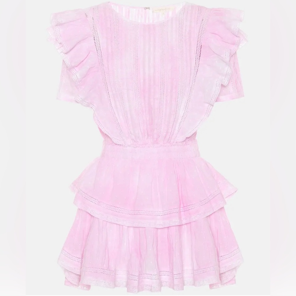 LoveShack Fancy Natasha Mini Dress (Pink)
